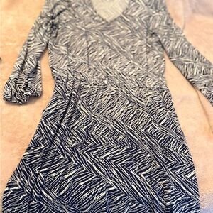 Elegant Black and White Patterned Dress